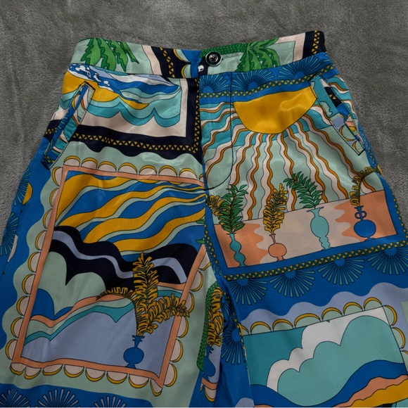 Maeve by Anthropologie Pants Size 0 Colorful Print Sunshine Wide Leg Viscose - Picture 4 of 9